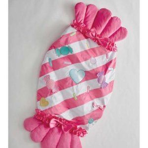 New Chasing Fireflies Pink and White Candy Sleeping Bag with carrying bag.